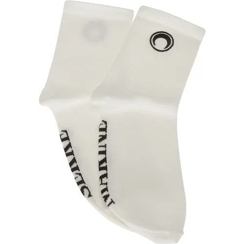 Moon Logo Ribbed Ankle Socks , female, Sizes: ONE SIZE - Marine Serre - Modalova