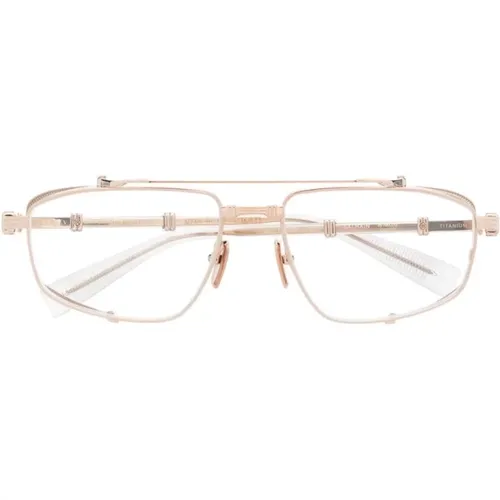 Goldene Optische Brille , Damen, Größe: 56 MM - Balmain - Modalova