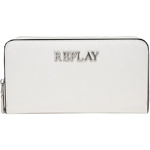 Women's Wallet with Metallic Logo , female, Sizes: ONE SIZE - Replay - Modalova