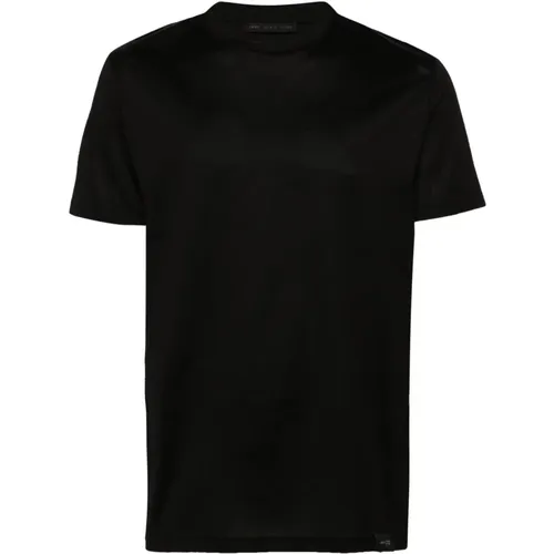Schwarzes Baumwoll-T-Shirt mit Logo , Herren, Größe: 4XL - Low Brand - Modalova