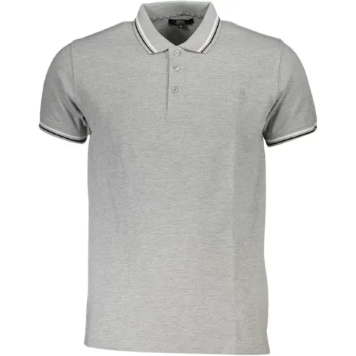 Graues Baumwoll-Poloshirt mit Stickerei , Herren, Größe: L - Cavalli Class - Modalova