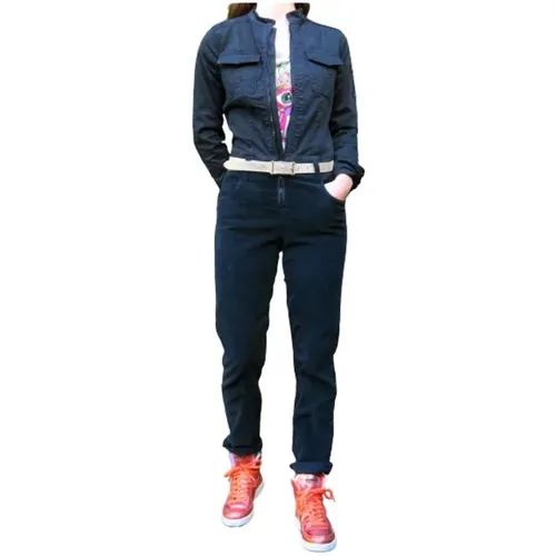 Bi-Material Jumpsuit , Damen, Größe: 2XS - aeronautica militare - Modalova