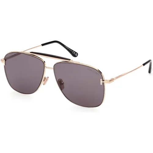 Jaden Glänzendes Roségold Sonnenbrille , unisex, Größe: 60 MM - Tom Ford - Modalova