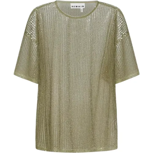 Sequin Oversized T-Shirt , female, Sizes: L, M - Remain Birger Christensen - Modalova