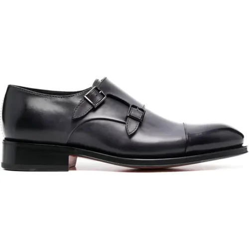 Monk Strap Leather Shoes , male, Sizes: 9 UK - Santoni - Modalova