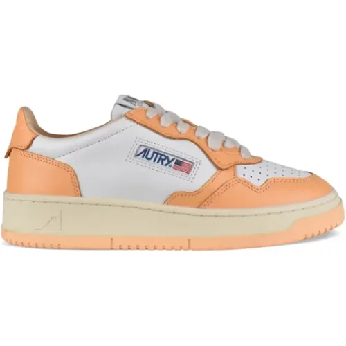 And Orange Leather Sneakers , female, Sizes: 6 UK - Autry - Modalova