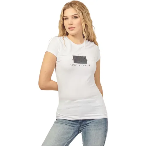 T-Shirts , female, Sizes: XL, M - Armani Exchange - Modalova