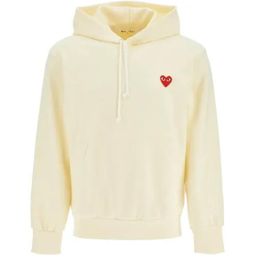 Roter Herzlogo Hoodie , Herren, Größe: M - Comme des Garçons Play - Modalova