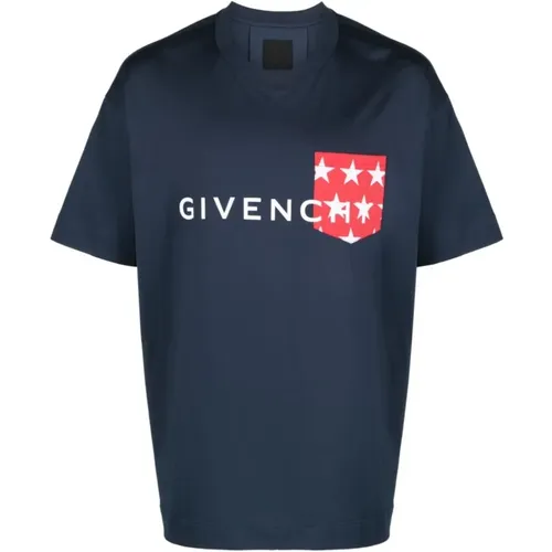 Rote, weiße und blaue Baumwoll-T-Shirts und Polos , Herren, Größe: S - Givenchy - Modalova