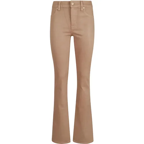 Coated Stretch Bootcut Trousers , female, Sizes: W31, W26 - 7 For All Mankind - Modalova