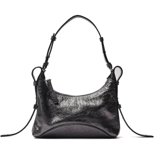 Laminated leather handbag with zipper , female, Sizes: ONE SIZE - Zanellato - Modalova