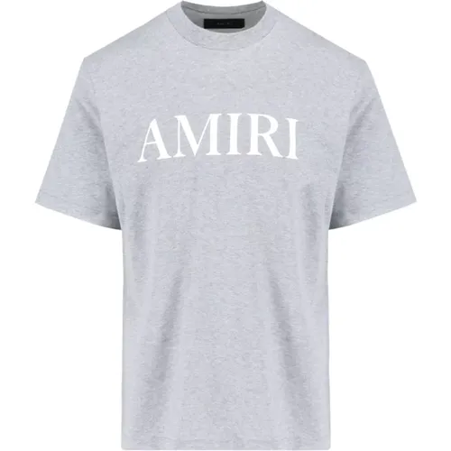 Graues Logo T-Shirt mit Weißen Details , Herren, Größe: M - Amiri - Modalova