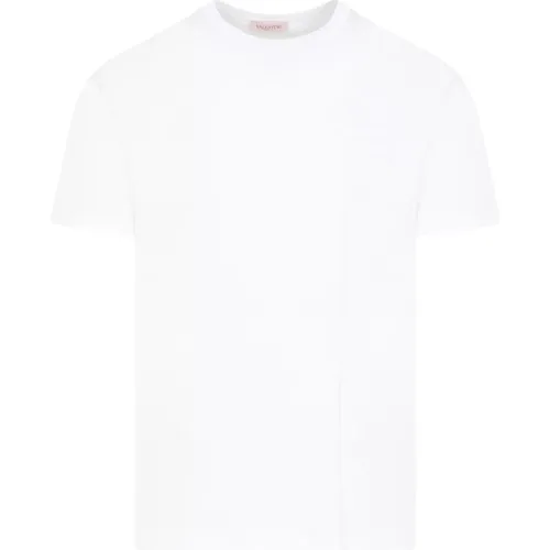 Cotton T-shirt with 3D Flower , male, Sizes: M, S, L, XL - Valentino - Modalova