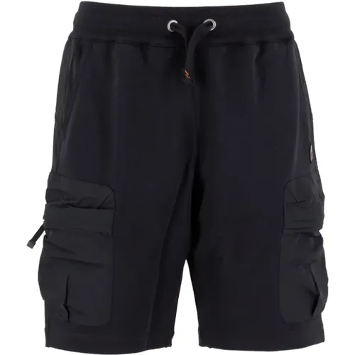 Schwarze Bermuda-Shorts mit Nylon-Einsätzen , Herren, Größe: XL - Parajumpers - Modalova