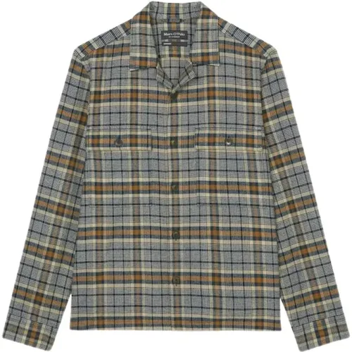 Lässiges Overshirt mit Camp-Kragen , Herren, Größe: 2XL - Marc O'Polo - Modalova