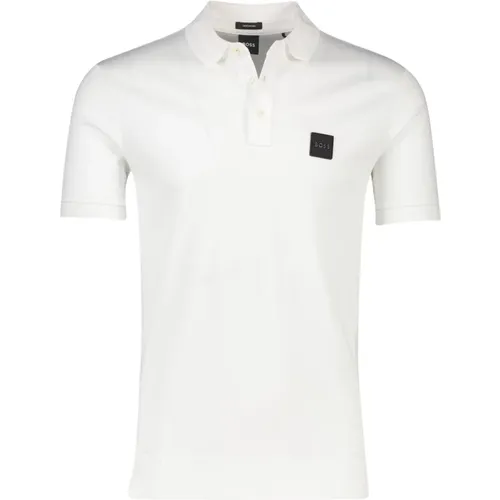 Weißes Poloshirt mit kurzen Ärmeln , Herren, Größe: S - Hugo Boss - Modalova