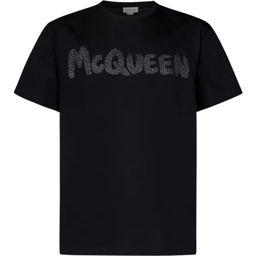 Glitter Logo T-Shirt , male, Sizes: M, L, XL - alexander mcqueen - Modalova