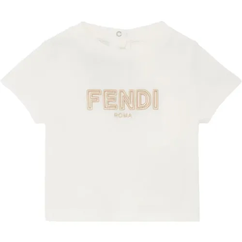 Chenille Baby T-Shirt mit 3D-Stickerei - Fendi - Modalova