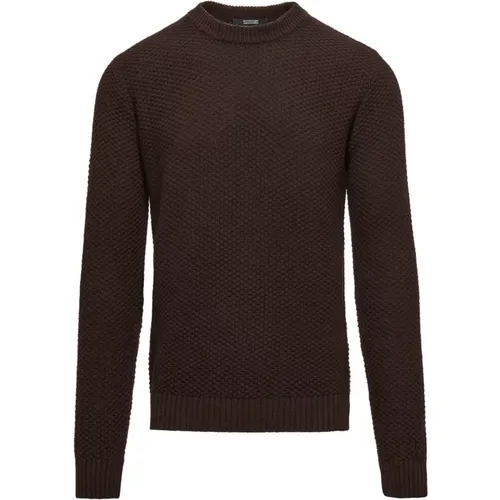 Cotton-Wool Knit Round Neck Pullover , male, Sizes: XL, S, L, 2XL, M - BomBoogie - Modalova