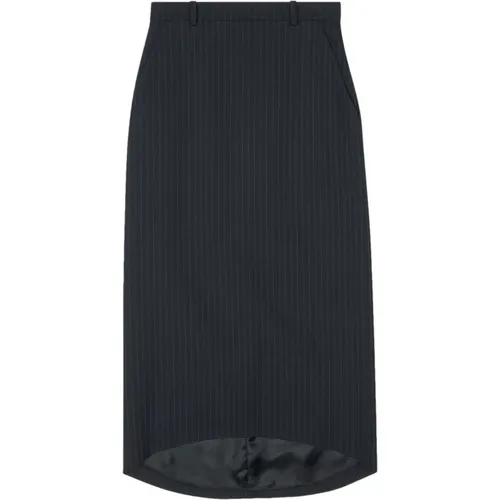 Hourglass Pinstripe Wool Skirt , female, Sizes: S - Balenciaga - Modalova