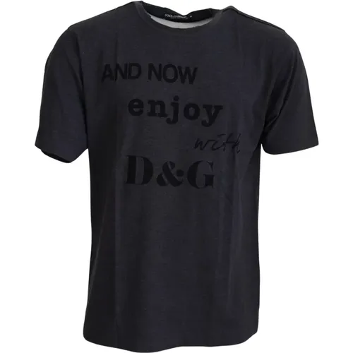 Elegantes graues Motiv T-Shirt - Dolce & Gabbana - Modalova