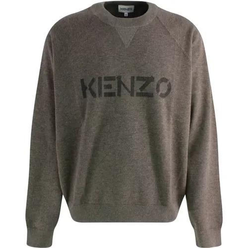 Men`s Wool Blend Logo Sweater , male, Sizes: L - Kenzo - Modalova