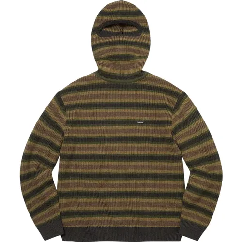 Limitierte Auflage Balaclava/Turtleneck Pullover Olive Stripe , unisex, Größe: S - Supreme - Modalova