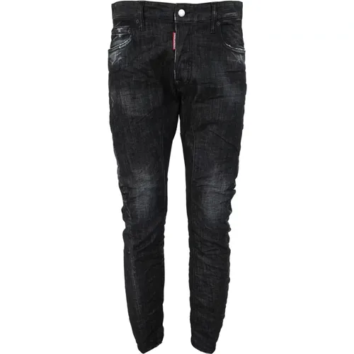 Schwarze Tidy Biker Jean , Herren, Größe: S - Dsquared2 - Modalova