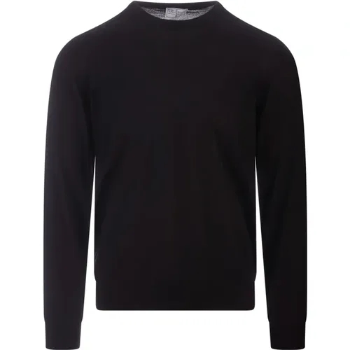 Schwarzer Wollpullover Regular Fit , Herren, Größe: XL - Fedeli - Modalova