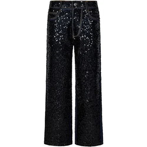 Sequin Straight-Leg Jeans , female, Sizes: M, XS - P.a.r.o.s.h. - Modalova