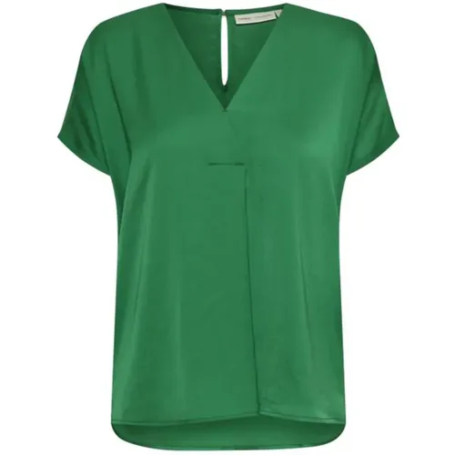 Grasgrüne Bluse mit V-Ausschnitt - InWear - Modalova