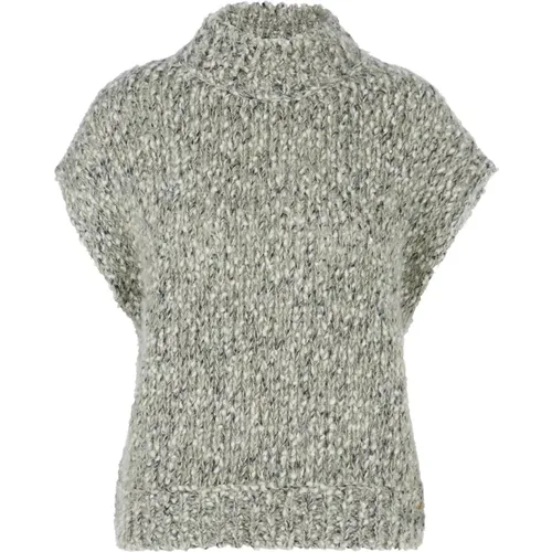 Sleeveless Bouclé Knit Pullover , female, Sizes: S, M - Marc Cain - Modalova