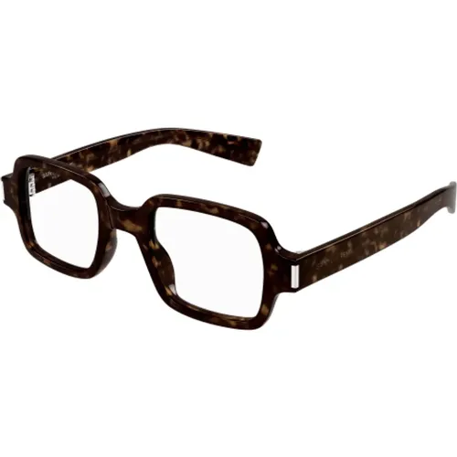 Square Optical Glasses Havana Tortoise , unisex, Sizes: M - Saint Laurent - Modalova