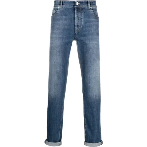 Denim Jeans with Logo Detail , male, Sizes: XL - BRUNELLO CUCINELLI - Modalova