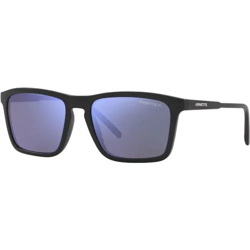Matte Schwarze/Grau-Blaue Sonnenbrille,Sonnenbrille,SHYGUY Sonnenbrille - Glänzend Schwarz/Grau - Arnette - Modalova