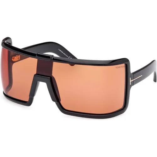 Parker Sunglasses in Shiny Black/ , female, Sizes: ONE SIZE - Tom Ford - Modalova
