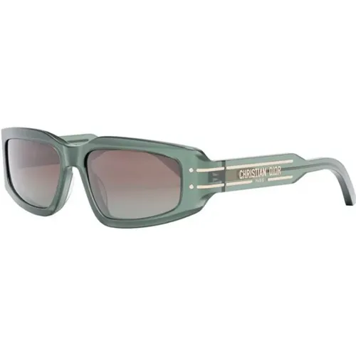 Signature Light Green Gradient Sunglasses , unisex, Sizes: 56 MM - Dior - Modalova