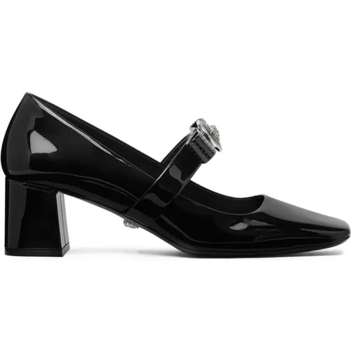 Patent Leather Bow Detail Heels , female, Sizes: 5 1/2 UK - Versace - Modalova