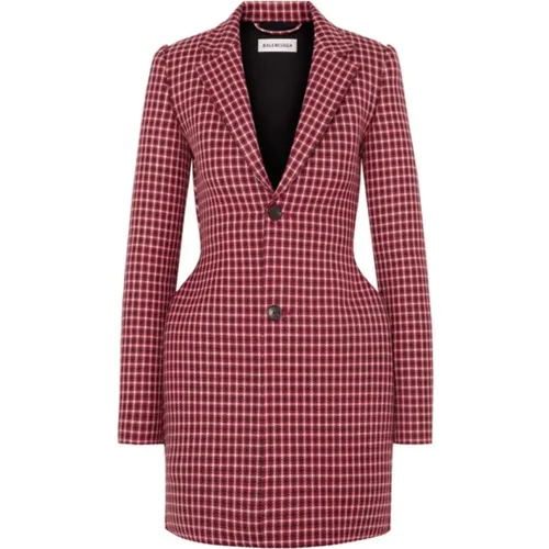 Hourglass check blazer Jacket , female, Sizes: XS - Balenciaga - Modalova