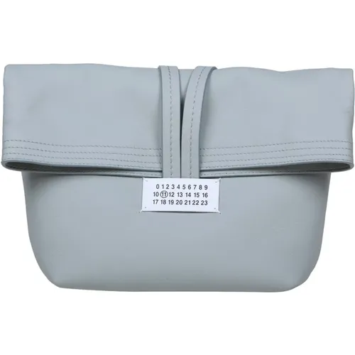 Powder Leather Clutch Handbag , female, Sizes: ONE SIZE - Maison Margiela - Modalova