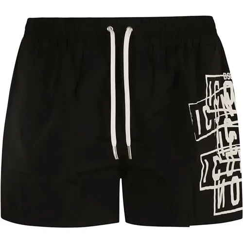 Ikonic Logo Badeshorts Schwarz - Dsquared2 - Modalova