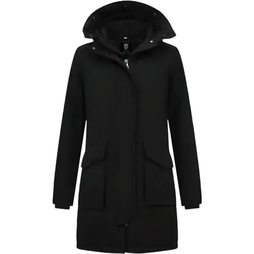 Lange Gepolsterte Schwarze Jacke , Damen, Größe: L - Gentile Bellini - Modalova