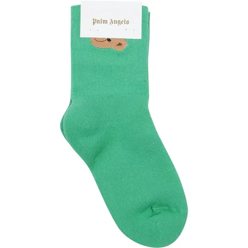 Gemütliche und stilvolle grün-braune Socken - Palm Angels - Modalova