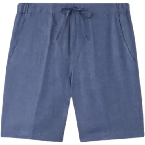 Blaue Leinen-Shorts mit Kordelzug , Herren, Größe: 2XL - Loro Piana - Modalova