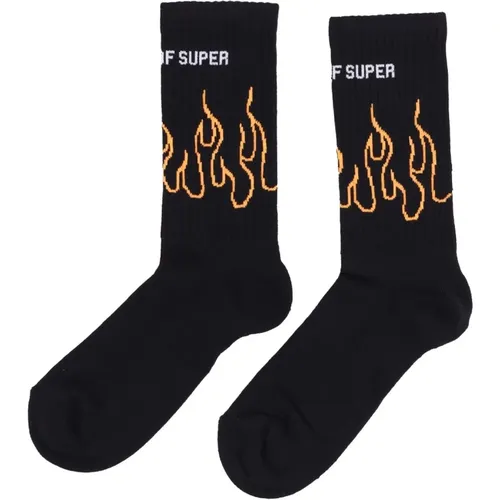 Flames Contour Socken Schwarz/orange - VISION OF SUPER - Modalova