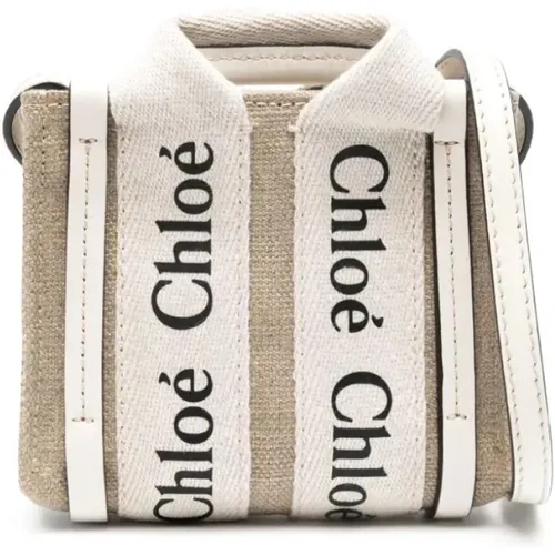 White Woody Nano Tote Bag , female, Sizes: ONE SIZE - Chloé - Modalova