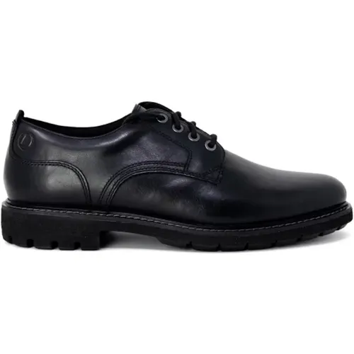 Schwarze Leder Slip On Schuhe , Herren, Größe: 42 EU - Clarks - Modalova