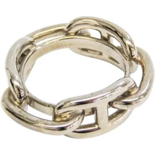 Pre-owned Hermès scarf ring in silver metal , female, Sizes: ONE SIZE - Hermès Vintage - Modalova
