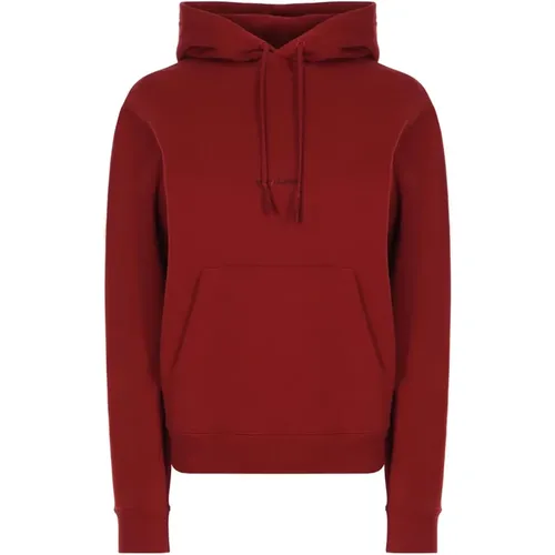 Logo Kapuzenpullover aus Baumwollfleece - Saint Laurent - Modalova