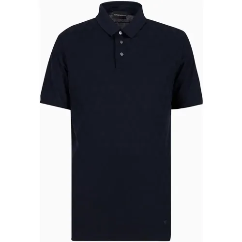 Jacquard Cotton Polo for Men , male, Sizes: XS, M, S - Emporio Armani - Modalova